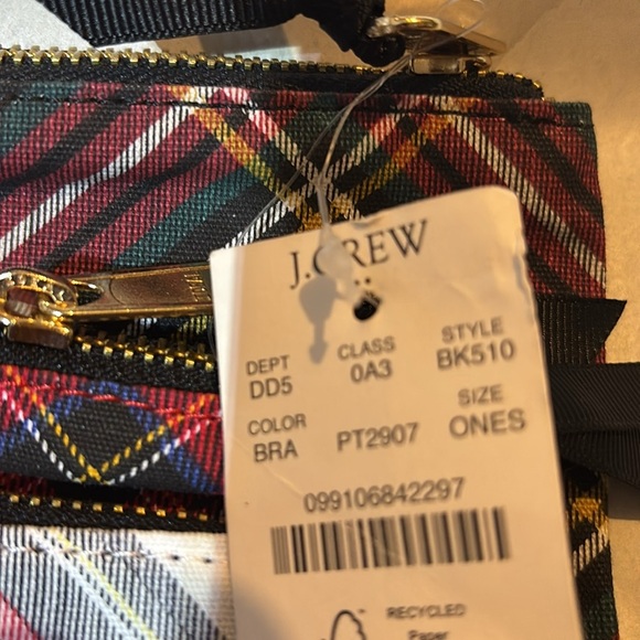 J.Crew Tartan Plaid Set of 3 Pouch Cosmetic Bags - Picture 4 of 5